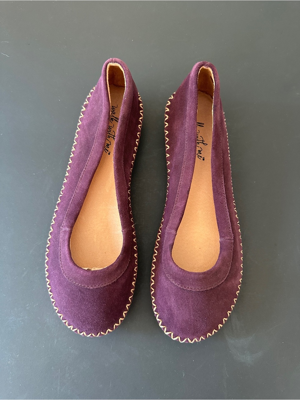 Cold creek walk with me Plum Suede Women's Ballet Flats